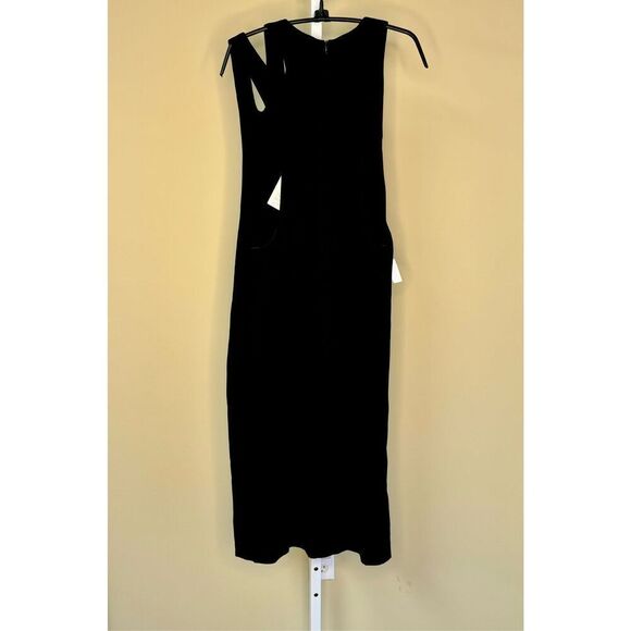 Maximilian NWT Streamline Sleeveless Midi Dress in Black Size 10 - Picture 6 of 11